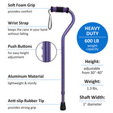 Cane  Bariatric  Aluminum Purple  600# Weight Cap - Precision Lab Works